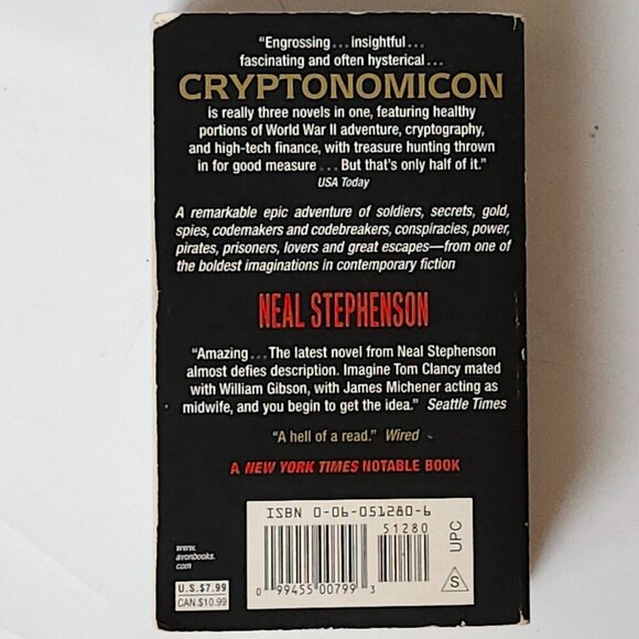 NEAL STEPHENSON CRYPTONOMICON Paperback Book - Picture 3 of 3